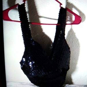 vintage handmade sequence halter top original